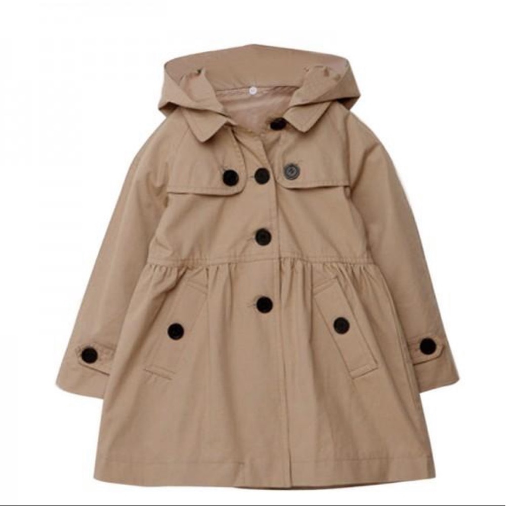 🎀Girls Fashionable Cinched Button Hooded Coat🎀